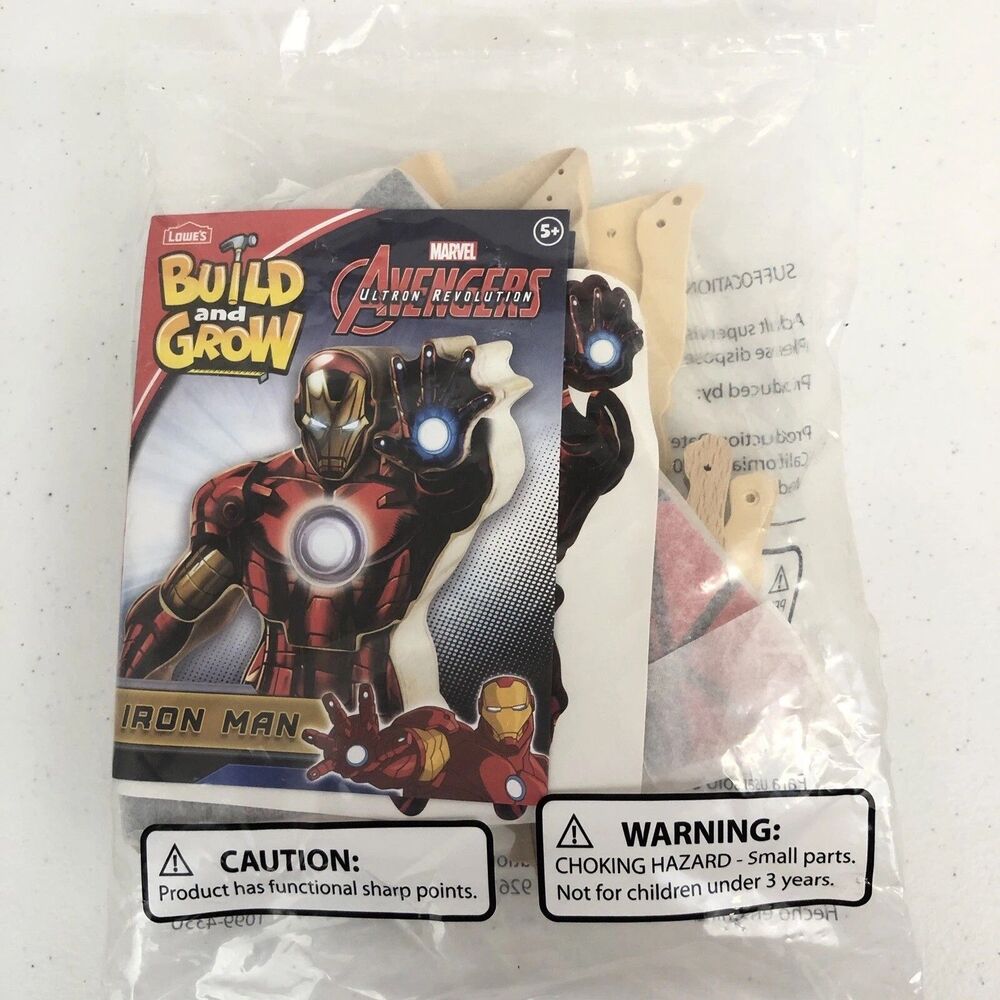 Lowes Build and Grow Iron Man Avenjet Wood Kit Marvel Avengers Assemble IRONMAN